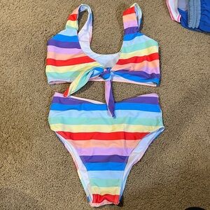 Rainbow High Waisted Bikini